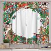 Ambesonne Christmas Kitchen Curtains, Taste of Xmas Season Frame Gingerbread Cookies and Biscuits, Window Drapes 2 Panel Set for Kitchen Cafe Decor, 55″ x 39″, Brown Green(Aqua Vermilion)