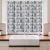 Ambesonne Christmas Kitchen Curtains, Winter Night Country Landscape with Little House Among Pine Trees and Snow, Window Drapes 2 Panel Set for Kitchen Cafe Decor, 55″ x 39″, Navy Blue Yellow(Lilac Green)