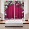 Ambesonne Christmas Kitchen Curtains, Winter Night Country Landscape with Little House Among Pine Trees and Snow, Window Drapes 2 Panel Set for Kitchen Cafe Decor, 55″ x 39″, Navy Blue Yellow(Magenta Green White)