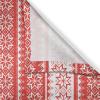 Ambesonne Christmas Kitchen Curtains, Winter Night Country Landscape with Little House Among Pine Trees and Snow, Window Drapes 2 Panel Set for Kitchen Cafe Decor, 55″ x 39″, Navy Blue Yellow(Vermilion White)
