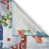 Ambesonne Christmas Kitchen Curtains, Winter Night Country Landscape with Little House Among Pine Trees and Snow, Window Drapes 2 Panel Set for Kitchen Cafe Decor, 55″ x 39″, Navy Blue Yellow(White Blue)