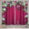 Ambesonne Christmas Kitchen Curtains, Winter Night Country Landscape with Little House Among Pine Trees and Snow, Window Drapes 2 Panel Set for Kitchen Cafe Decor, 55″ x 39″, Navy Blue Yellow(Magenta Green White)
