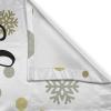 Ambesonne Christmas Kitchen Curtains, Winter Night Country Landscape with Little House Among Pine Trees and Snow, Window Drapes 2 Panel Set for Kitchen Cafe Decor, 55″ x 39″, Navy Blue Yellow(Gold Taupe)