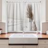 Ambesonne Christmas Kitchen Curtains, Winter Night Country Landscape with Little House Among Pine Trees and Snow, Window Drapes 2 Panel Set for Kitchen Cafe Decor, 55″ x 39″, Navy Blue Yellow(Brown Cream)