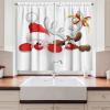 Ambesonne Christmas Kitchen Curtains, Winter Night Country Landscape with Little House Among Pine Trees and Snow, Window Drapes 2 Panel Set for Kitchen Cafe Decor, 55″ x 39″, Navy Blue Yellow(Vermilion Caramel White)