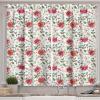Ambesonne Christmas Kitchen Curtains, Winter Night Country Landscape with Little House Among Pine Trees and Snow, Window Drapes 2 Panel Set for Kitchen Cafe Decor, 55″ x 39″, Navy Blue Yellow(Vermilion Green Magenta)