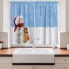 Ambesonne Christmas Kitchen Curtains, Winter Night Country Landscape with Little House Among Pine Trees and Snow, Window Drapes 2 Panel Set for Kitchen Cafe Decor, 55″ x 39″, Navy Blue Yellow(Ice Blue Vermilion)