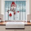 Ambesonne Christmas Kitchen Curtains, Winter Night Country Landscape with Little House Among Pine Trees and Snow, Window Drapes 2 Panel Set for Kitchen Cafe Decor, 55″ x 39″, Navy Blue Yellow(Teal Red)