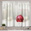 Ambesonne Christmas Kitchen Curtains, Winter Night Country Landscape with Little House Among Pine Trees and Snow, Window Drapes 2 Panel Set for Kitchen Cafe Decor, 55″ x 39″, Navy Blue Yellow(Eggshell Ruby)