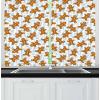 Ambesonne Christmas Kitchen Curtains, Winter Night Country Landscape with Little House Among Pine Trees and Snow, Window Drapes 2 Panel Set for Kitchen Cafe Decor, 55″ x 39″, Navy Blue Yellow(Pale Caramel Pale Blue)