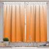 Ambesonne Christmas Kitchen Curtains, Winter Night Country Landscape with Little House Among Pine Trees and Snow, Window Drapes 2 Panel Set for Kitchen Cafe Decor, 55″ x 39″, Navy Blue Yellow(Orange White)