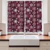Ambesonne Christmas Kitchen Curtains, Winter Night Country Landscape with Little House Among Pine Trees and Snow, Window Drapes 2 Panel Set for Kitchen Cafe Decor, 55″ x 39″, Navy Blue Yellow(Maroon White Multicolor)