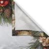 Ambesonne Christmas Kitchen Curtains, Winter Night Country Landscape with Little House Among Pine Trees and Snow, Window Drapes 2 Panel Set for Kitchen Cafe Decor, 55″ x 39″, Navy Blue Yellow(Vermilion Green)
