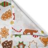 Ambesonne Christmas Kitchen Curtains, Winter Night Country Landscape with Little House Among Pine Trees and Snow, Window Drapes 2 Panel Set for Kitchen Cafe Decor, 55″ x 39″, Navy Blue Yellow(Orange Brown)