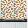 Ambesonne Christmas Kitchen Curtains, Winter Night Country Landscape with Little House Among Pine Trees and Snow, Window Drapes 2 Panel Set for Kitchen Cafe Decor, 55″ x 39″, Navy Blue Yellow(Pale Caramel Pale Blue)