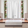 Ambesonne Christmas Kitchen Curtains, Winter Night Country Landscape with Little House Among Pine Trees and Snow, Window Drapes 2 Panel Set for Kitchen Cafe Decor, 55″ x 39″, Navy Blue Yellow(Dark Green Red and Grey)