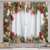 Ambesonne Christmas Kitchen Curtains, Winter Night Country Landscape with Little House Among Pine Trees and Snow, Window Drapes 2 Panel Set for Kitchen Cafe Decor, 55″ x 39″, Navy Blue Yellow(Vermilion Green)