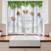 Ambesonne Christmas Kitchen Curtains, Winter Night Country Landscape with Little House Among Pine Trees and Snow, Window Drapes 2 Panel Set for Kitchen Cafe Decor, 55″ x 39″, Navy Blue Yellow(Brown Grey)