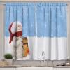 Ambesonne Christmas Kitchen Curtains, Winter Night Country Landscape with Little House Among Pine Trees and Snow, Window Drapes 2 Panel Set for Kitchen Cafe Decor, 55″ x 39″, Navy Blue Yellow(Ice Blue Vermilion)