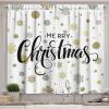 Ambesonne Christmas Kitchen Curtains, Winter Night Country Landscape with Little House Among Pine Trees and Snow, Window Drapes 2 Panel Set for Kitchen Cafe Decor, 55″ x 39″, Navy Blue Yellow(Gold Taupe)