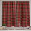 Ambesonne Christmas Kitchen Curtains, Winter Night Country Landscape with Little House Among Pine Trees and Snow, Window Drapes 2 Panel Set for Kitchen Cafe Decor, 55″ x 39″, Navy Blue Yellow(Red Black Yellow)