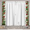 Ambesonne Christmas Kitchen Curtains, Winter Night Country Landscape with Little House Among Pine Trees and Snow, Window Drapes 2 Panel Set for Kitchen Cafe Decor, 55″ x 39″, Navy Blue Yellow(Dark Green Red and Grey)