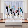 Ambesonne Christmas Kitchen Curtains, Winter Night Country Landscape with Little House Among Pine Trees and Snow, Window Drapes 2 Panel Set for Kitchen Cafe Decor, 55″ x 39″, Navy Blue Yellow(Black Turquoise)