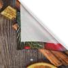 Ambesonne Christmas Kitchen Curtains, Winter Night Country Landscape with Little House Among Pine Trees and Snow, Window Drapes 2 Panel Set for Kitchen Cafe Decor, 55″ x 39″, Navy Blue Yellow(Coffee Brown)