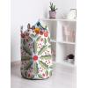Ambesonne Christmas Laundry Bag, Xmas Town with Buildings and Winter Season Snowing Landscape Illustration, Hamper Basket with Handle Drawstring Closure for Laundromats, 13″ x 19″, Pale Blue Pearl(Pale Green Pale Vermilion)