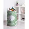 Ambesonne Christmas Laundry Bag, Xmas Town with Buildings and Winter Season Snowing Landscape Illustration, Hamper Basket with Handle Drawstring Closure for Laundromats, 13″ x 19″, Pale Blue Pearl(Pistachio Green White)