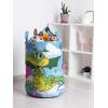 Ambesonne Christmas Laundry Bag, Xmas Town with Buildings and Winter Season Snowing Landscape Illustration, Hamper Basket with Handle Drawstring Closure for Laundromats, 13″ x 19″, Pale Blue Pearl(Yellow Green Blue)