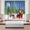 Ambesonne Christmas Long Kitchen Curtains, Traditional Design Holly Berry Branches Snow and Bokeh Effect Print, Two Panels Drapes with Rod Pocket Room Decor, 55″ x 45″, White Red(Red Green)
