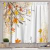 Ambesonne Christmas Long Kitchen Curtains, Traditional Design Holly Berry Branches Snow and Bokeh Effect Print, Two Panels Drapes with Rod Pocket Room Decor, 55″ x 45″, White Red(Tan Yellow)