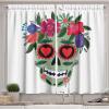 Ambesonne Christmas Long Kitchen Curtains, Traditional Design Holly Berry Branches Snow and Bokeh Effect Print, Two Panels Drapes with Rod Pocket Room Decor, 55″ x 45″, White Red(Green Pink)