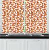Ambesonne Christmas Long Kitchen Curtains, Traditional Design Holly Berry Branches Snow and Bokeh Effect Print, Two Panels Drapes with Rod Pocket Room Decor, 55″ x 45″, White Red(Pale Brown and White)