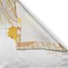 Ambesonne Christmas Long Kitchen Curtains, Traditional Design Holly Berry Branches Snow and Bokeh Effect Print, Two Panels Drapes with Rod Pocket Room Decor, 55″ x 45″, White Red(Tan Yellow)
