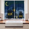 Ambesonne Christmas Long Kitchen Curtains, Traditional Design Holly Berry Branches Snow and Bokeh Effect Print, Two Panels Drapes with Rod Pocket Room Decor, 55″ x 45″, White Red(Black Yellow Blue)