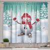 Ambesonne Christmas Long Kitchen Curtains, Traditional Design Holly Berry Branches Snow and Bokeh Effect Print, Two Panels Drapes with Rod Pocket Room Decor, 55″ x 45″, White Red(White Teal)