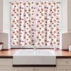 Ambesonne Christmas Long Kitchen Curtains, Traditional Design Holly Berry Branches Snow and Bokeh Effect Print, Two Panels Drapes with Rod Pocket Room Decor, 55″ x 45″, White Red(Orange Brown)