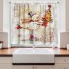 Ambesonne Christmas Long Kitchen Curtains, Traditional Design Holly Berry Branches Snow and Bokeh Effect Print, Two Panels Drapes with Rod Pocket Room Decor, 55″ x 45″, White Red(Beige White)