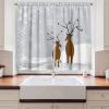 Ambesonne Christmas Long Kitchen Curtains, Traditional Design Holly Berry Branches Snow and Bokeh Effect Print, Two Panels Drapes with Rod Pocket Room Decor, 55″ x 45″, White Red(Grey White)