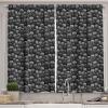 Ambesonne Christmas Long Kitchen Curtains, Traditional Design Holly Berry Branches Snow and Bokeh Effect Print, Two Panels Drapes with Rod Pocket Room Decor, 55″ x 45″, White Red(Grey and Charcoal Grey)