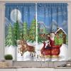Ambesonne Christmas Long Kitchen Curtains, Traditional Design Holly Berry Branches Snow and Bokeh Effect Print, Two Panels Drapes with Rod Pocket Room Decor, 55″ x 45″, White Red(Red Green)
