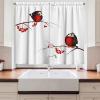 Ambesonne Christmas Long Kitchen Curtains, Traditional Design Holly Berry Branches Snow and Bokeh Effect Print, Two Panels Drapes with Rod Pocket Room Decor, 55″ x 45″, White Red(White Black)