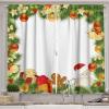 Ambesonne Christmas Long Kitchen Curtains, Traditional Design Holly Berry Branches Snow and Bokeh Effect Print, Two Panels Drapes with Rod Pocket Room Decor, 55″ x 45″, White Red(Red Vermilion)