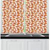 Ambesonne Christmas Long Kitchen Curtains, Traditional Design Holly Berry Branches Snow and Bokeh Effect Print, Two Panels Drapes with Rod Pocket Room Decor, 55″ x 45″, White Red(Pale Brown and White)