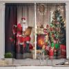 Ambesonne Christmas Long Kitchen Curtains, Traditional Design Holly Berry Branches Snow and Bokeh Effect Print, Two Panels Drapes with Rod Pocket Room Decor, 55″ x 45″, White Red(Red Beige)
