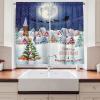 Ambesonne Christmas Long Kitchen Curtains, Traditional Design Holly Berry Branches Snow and Bokeh Effect Print, Two Panels Drapes with Rod Pocket Room Decor, 55″ x 45″, White Red(Navy White)