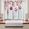 Ambesonne Christmas Long Kitchen Curtains, Traditional Design Holly Berry Branches Snow and Bokeh Effect Print, Two Panels Drapes with Rod Pocket Room Decor, 55″ x 45″, White Red(White Red)