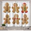 Ambesonne Christmas Long Kitchen Curtains, Traditional Design Holly Berry Branches Snow and Bokeh Effect Print, Two Panels Drapes with Rod Pocket Room Decor, 55″ x 45″, White Red(Green Brown)